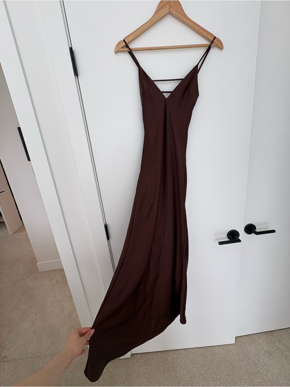 Satin Dress - Brown, from Zara